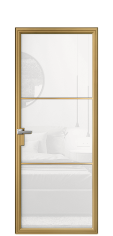 Дверь межкомнатная Фрейм 03 Цвет Латунь Покрытие Алюминий  Наличник Скрытый короб Цена 71564
