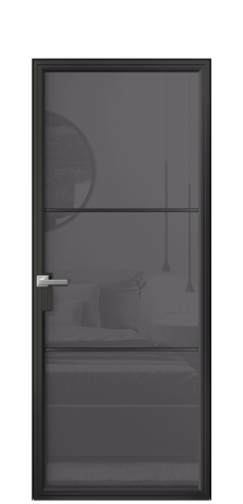 Дверь межкомнатная Фрейм 03 Цвет Черный Покрытие Алюминий  Наличник Скрытый короб Цена 71570