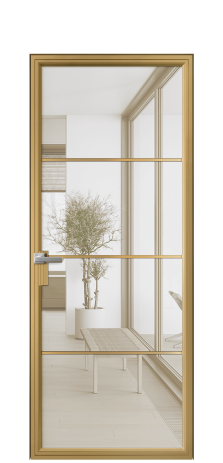 Дверь межкомнатная Frame 04 Цвет Латунь Покрытие Алюминий  Наличник Скрытый короб Цена 81870
