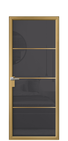 Дверь межкомнатная Frame 04 Цвет Латунь Покрытие Алюминий  Наличник Скрытый короб Цена 92140