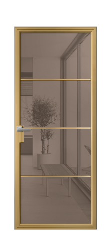 Дверь межкомнатная Фрейм 04 Цвет Латунь Покрытие Алюминий  Наличник Скрытый короб Цена 77620