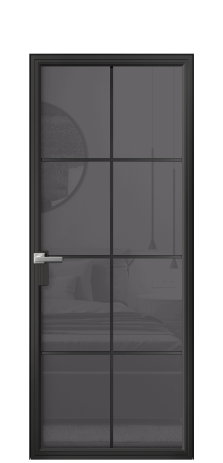 Дверь межкомнатная Frame 08 Цвет Черный Покрытие Алюминий  Наличник Скрытый короб Цена 88560