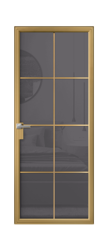 Дверь межкомнатная Frame 08 Цвет Латунь Покрытие Алюминий  Наличник Скрытый короб Цена 97290