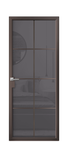 Дверь межкомнатная Фрейм 08 Цвет Антик Покрытие Алюминий  Наличник Скрытый короб Цена 83450