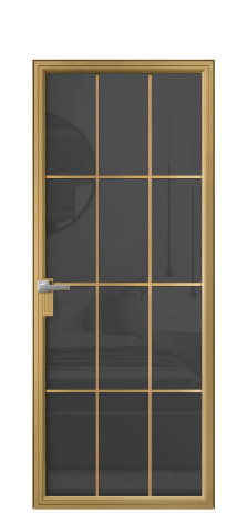 Дверь межкомнатная Frame 12 Цвет Латунь Покрытие Алюминий  Наличник Скрытый короб Цена 101390