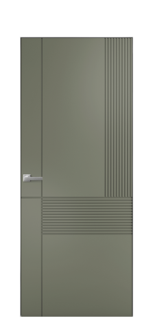Дверь межкомнатная Меццо 13 Цвет Зеленый Покрытие Эмаль  Наличник Скрытый короб хром Цена 43793