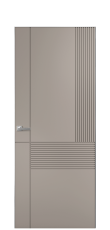 Дверь межкомнатная Mezzo 13 Цвет Какао Покрытие Эмаль  Наличник Скрытый короб хром Цена 42450