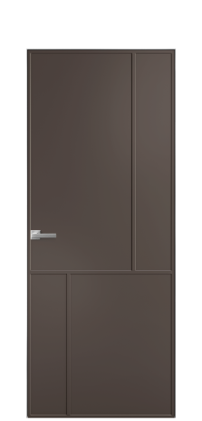 Дверь межкомнатная Лайн 3 Цвет Коричневый Покрытие Эмаль  Наличник Скрытый короб хром Цена 51143