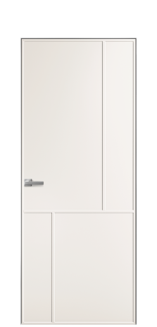 Дверь межкомнатная Line 3 Цвет Молочный Покрытие Эмаль  Наличник Скрытый короб хром Цена 49450