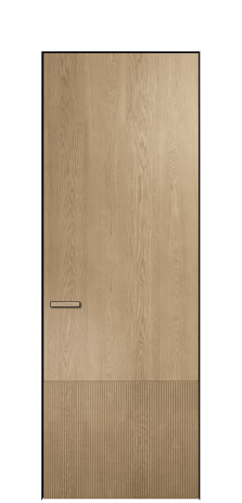 Дверь межкомнатная Бриз 2 Цвет Дуб Светлый Покрытие ШПОН Дуб Наличник Скрытый короб черный Цена 68089