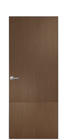 Дверь межкомнатная Бриз 3 Цвет Дуб Темный Покрытие Шпон натуральный  Наличник Скрытый короб хром Цена 62350