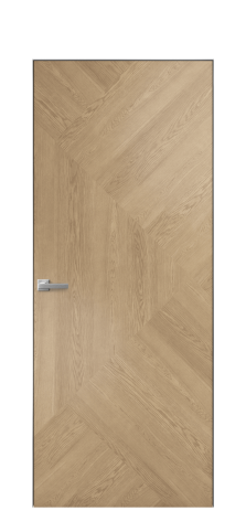 Дверь межкомнатная Unit 08 Цвет Дуб Темный Покрытие Шпон натуральный  Наличник Скрытый короб хром Цена 59850